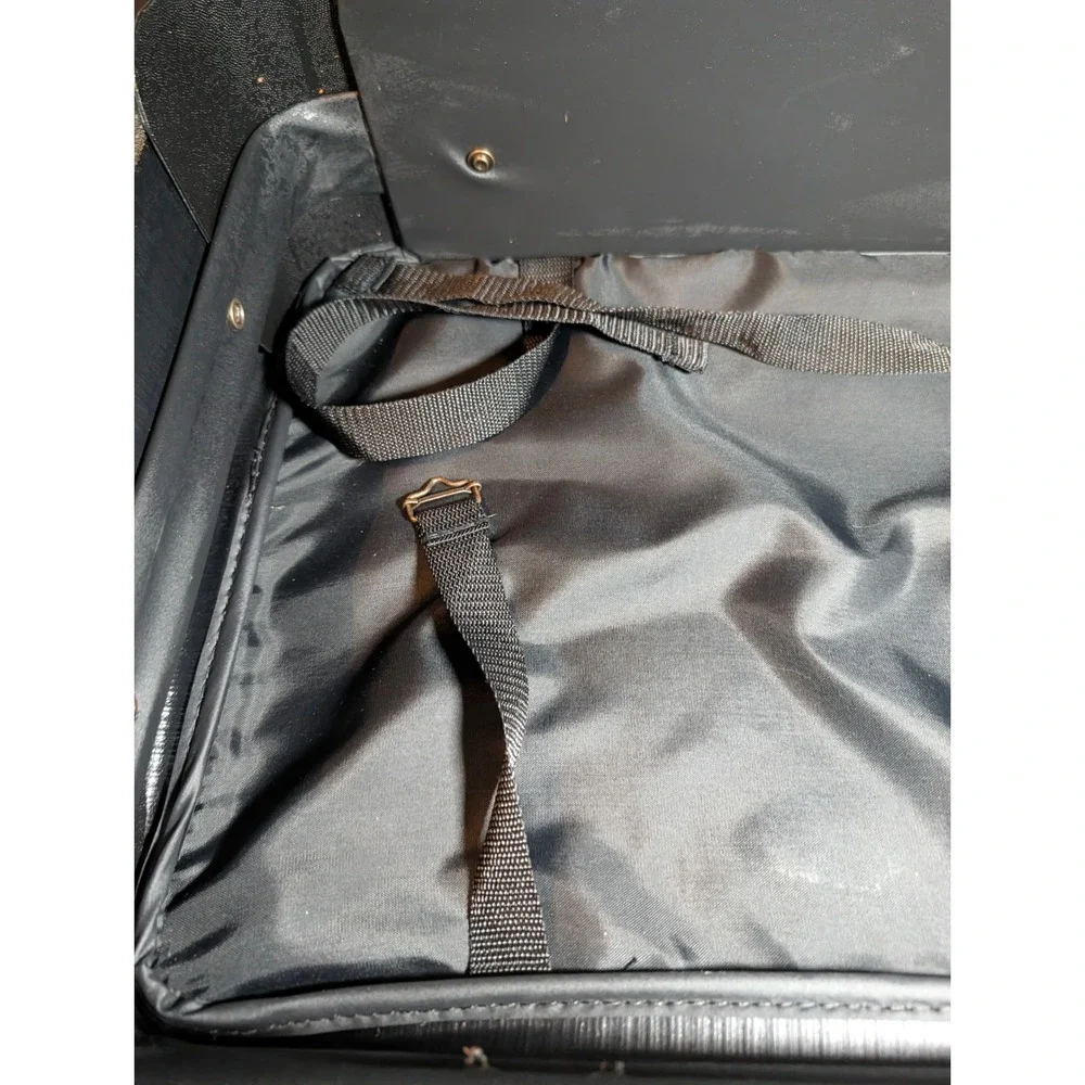 Vintage Atlantic USA Suitcase Brown Olive Corduroy Softshell Luggage with Keys